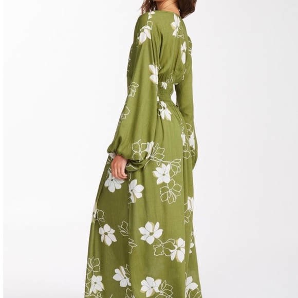 🪷BILLABONG NIGHT BLOOM LONG SLEEVE MAXI DRESS - Picture 8 of 8
